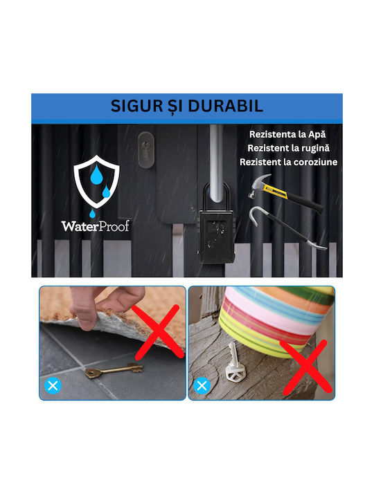 Suport De Chei Cu Combinație Metalic Cu Roată Cu Combinație 7 Compartimente 8.9x4.4x12cm Montare Pe Perete