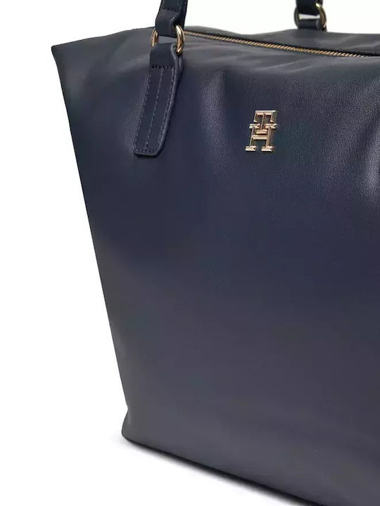 Poppy Γυναικεία Τσάντα Shopper Ώμου Μπλε
