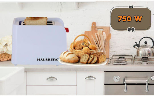 Hausberg Φρυγανιέρα 2 Θέσεων 750W Λευκή