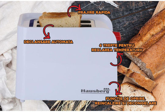 Hausberg Φρυγανιέρα 2 Θέσεων 750W Λευκή