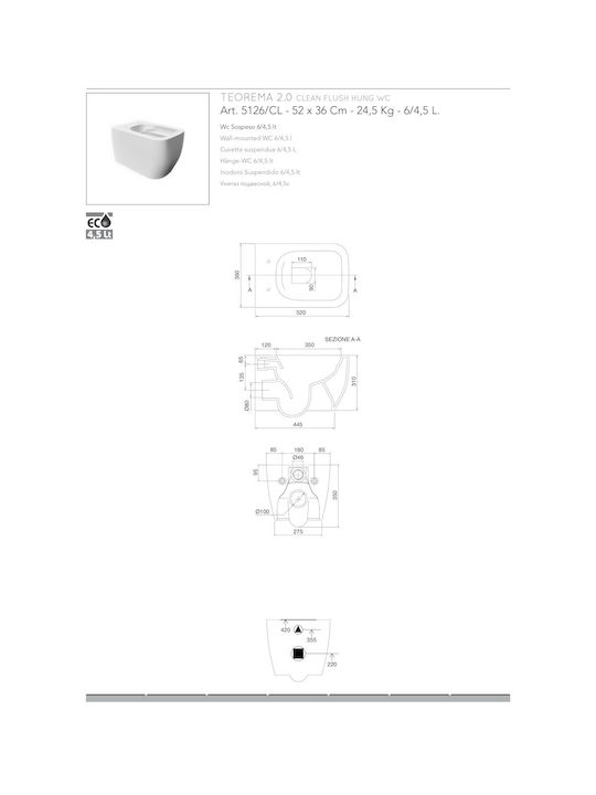 Scarabeo Bakelite Soft Close Toilet Slim Seat White Glossy 8305BS-300 52cm