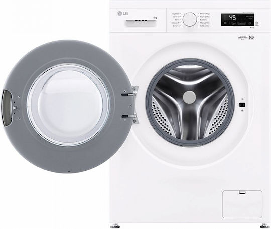LG Πλυντήριο Ρούχων 9kg με Τεχνολογία Ατμού 1400 Στροφών 6 Motion F4X1009NWH