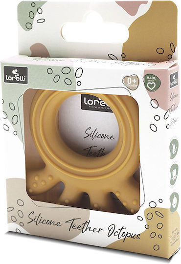 Lorelli Octopus Silicone Teething Ring for 0 m+ Yellow