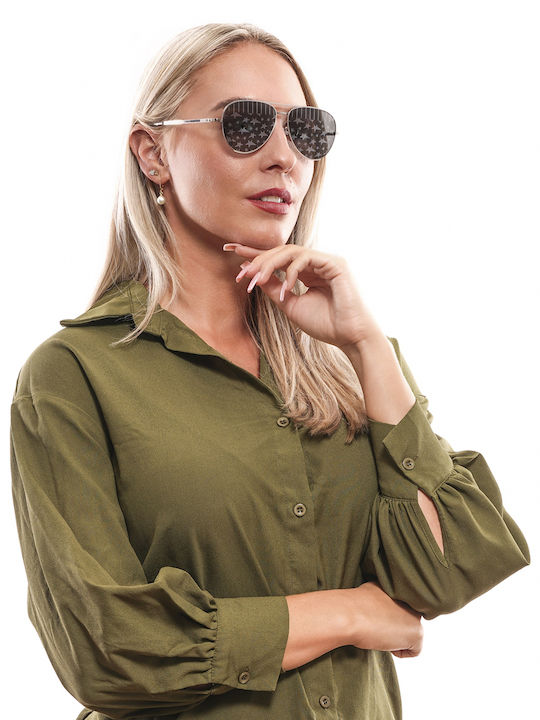 Sting Men's Sunglasses with Silver Metal Frame and Silver Mirror Lens SST138 N53L