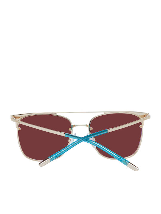 Ana Hickmann Unisex Sunglasses with Gold Metal Frame and Red Lens HI3041 04A