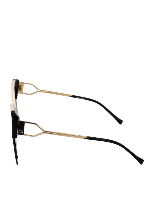 Ana Hickmann Women's Sunglasses with Silver Frame and Black Gradient Lens AH3181 P02