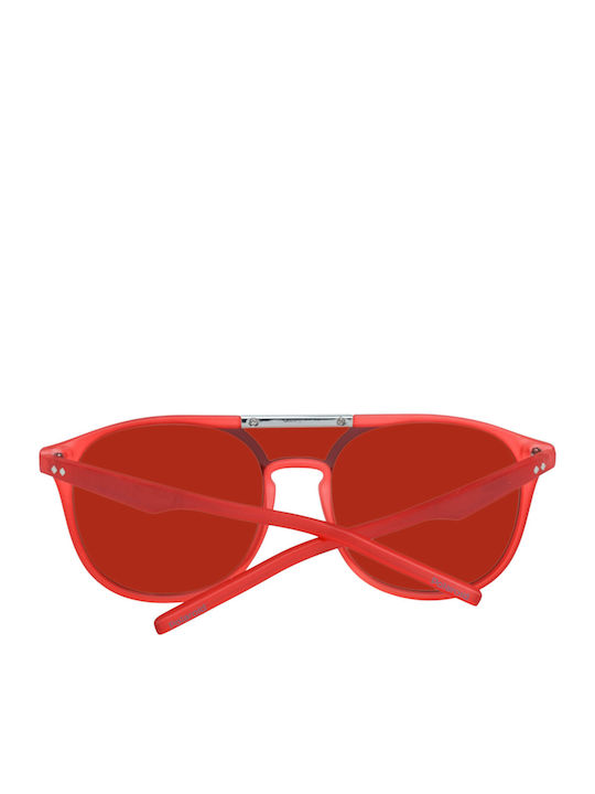 Polaroid Unisex Sunglasses with Orange Plastic Frame and Orange Polarized Mirror Lens PLD6023/S 15J/99