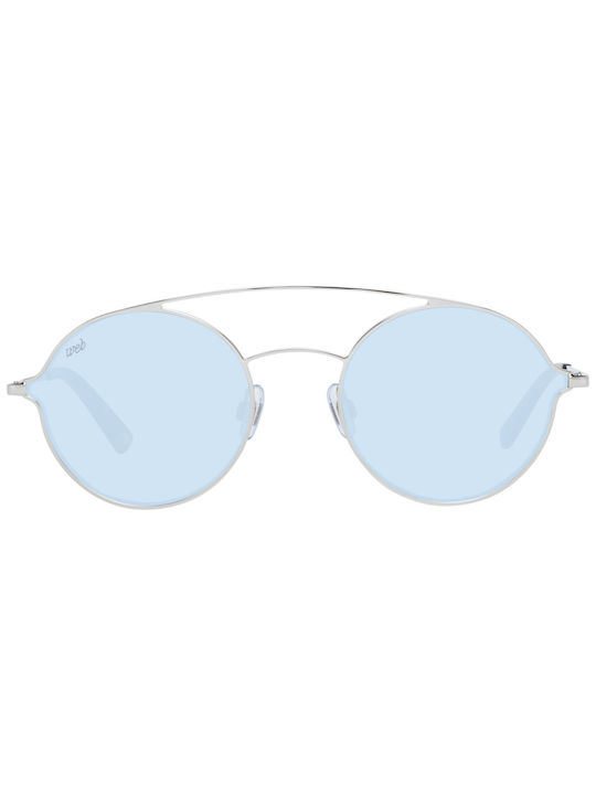 Web Sunglasses with Gold Metal Frame and Light Blue Lens WE0220 32X