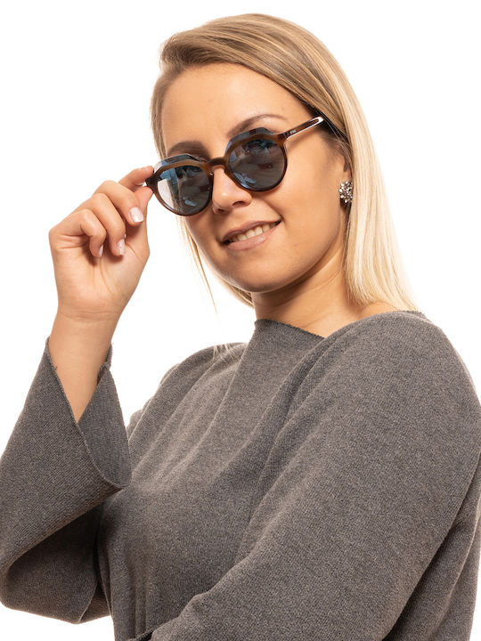 Sting Unisex Sunglasses with Brown Plastic Frame and Blue Lens SST197 9AJB