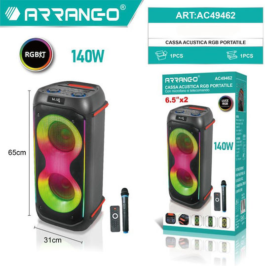 Arrango Ηχείο Karaoke με Ασύρματο Μικρόφωνο και Εφέ Φωτισμού AC49462 Μαύρο