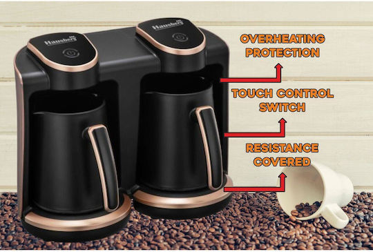 Hausberg Elektrische griechische Kaffeekanne 400W με Χωρητικότητα 250ml