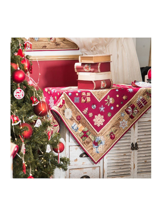 Teoran Christmas Tablecloth Square Fabric L140xW140cm 1pcs