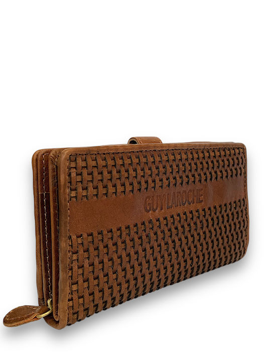 Large Leather Women's Wallet Classic with RFID Tabac Brown