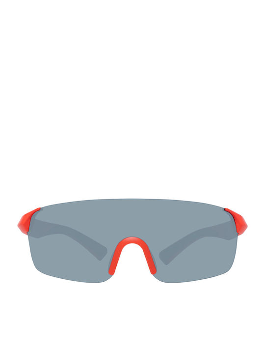 FILA Men's Sunglasses with Red Plastic Frame and Gray Lens SF9380-07FZ