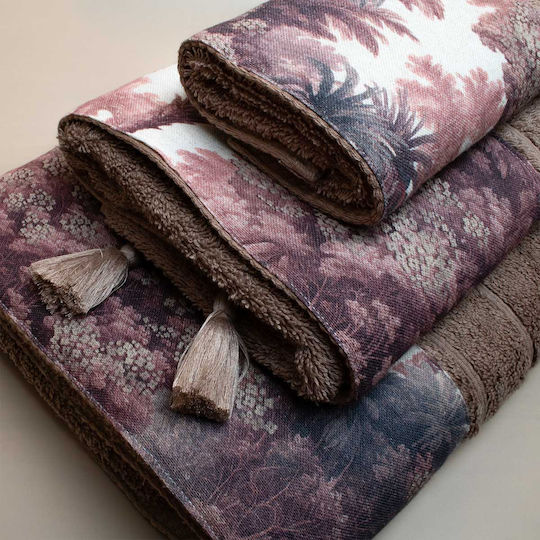 White Fabric Bath Towel Betsy 70x140cm Coffee Weight 500gr/m²
