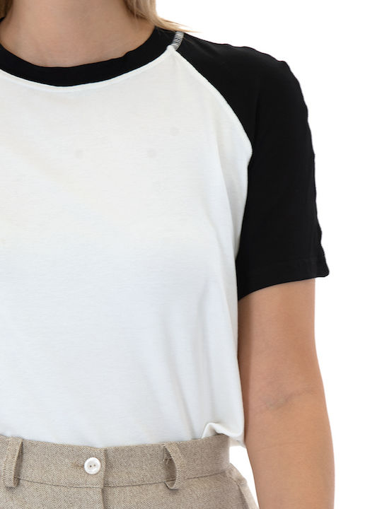 Women's T-shirt Ecru-black