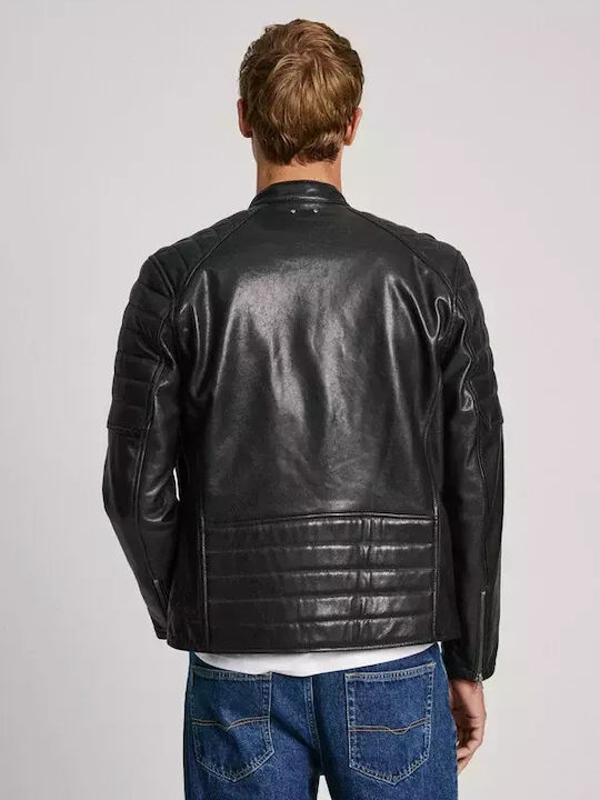 Travis Leather Jacket Biker Black