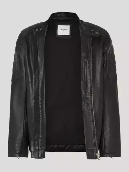 Travis Leather Jacket Biker Black