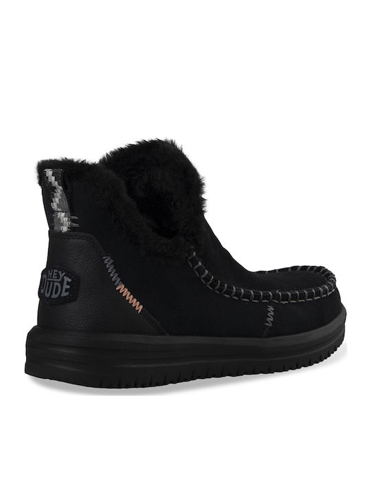 Wildleder Stiefeletten Damen Schwarz