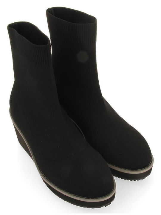 Ghete dama de piele cu platformă Negru