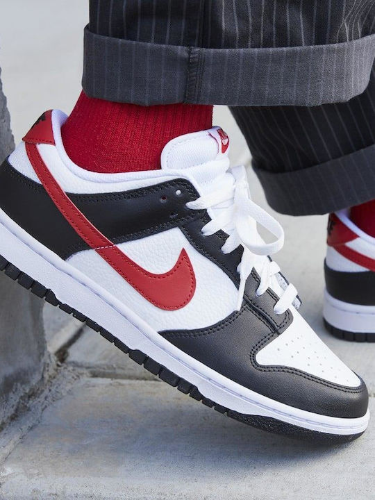 Dunk Sneakers Cu Talpă Joasă Retro Pentru Bărbați Negri / Albi / Roșii Universitate