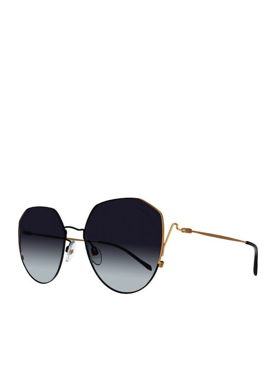 Ana Hickmann Women's Sunglasses with Gold Metal Frame and Black Gradient Lens HI3165 09A