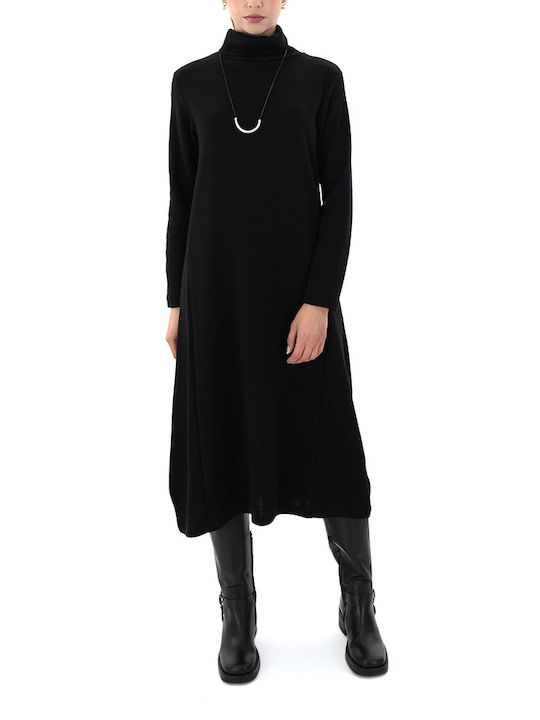 Namaste Midi Dress Turtleneck Black (Black)