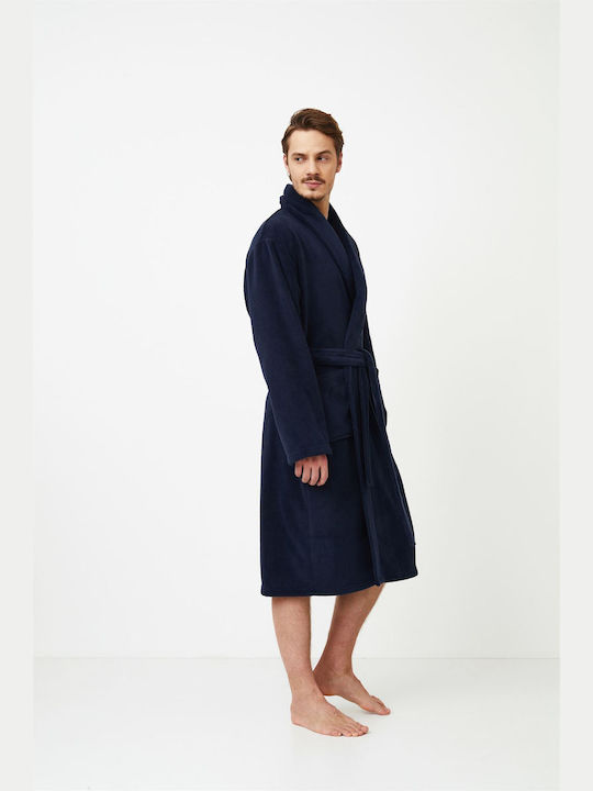 Aruelle Winter Herren-Robe Vlies BLUE