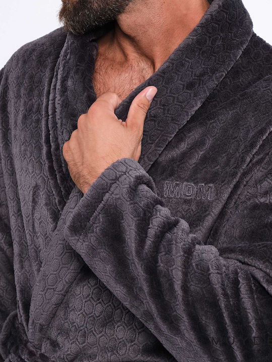 Muydemi Men's Winter Pajama Robe Charcoal