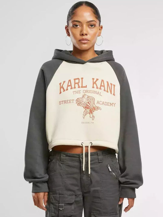 Signature Cropped Γυναικείο Φούτερ Ecru/grey