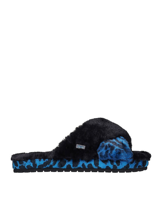 Cozy Slide Winter Women's Slippers with Fur Black