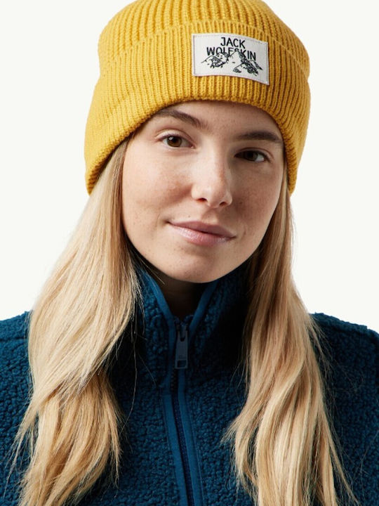 Beanie Unisex Beanie Knitted in Yellow color