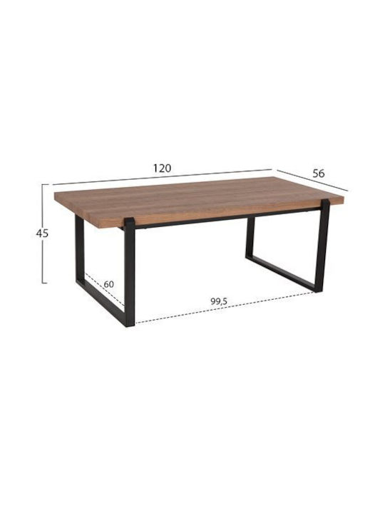 Rectangular Coffee Table Wooden Sonoma / Black L120xW60xH46cm.