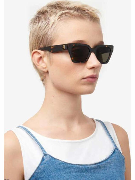 Tommy Hilfiger Women's Sunglasses with Brown Tartaruga Plastic Frame and Brown Lens TH2101/S TCB/70