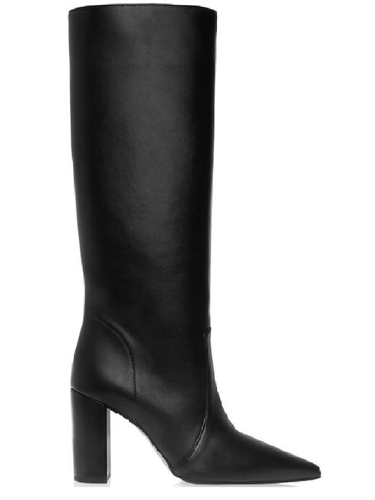 Sante Synthetic Leather Medium Heel Women's Boots Black