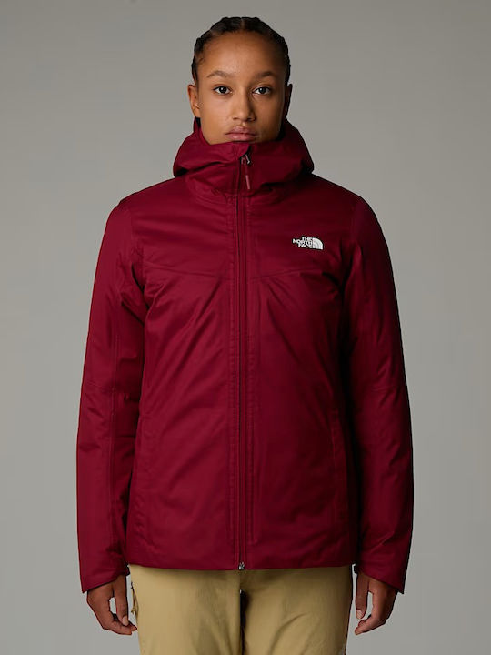 Quest Insulated Women's Hiking Short Sports Jacket for Winter with Hood Beetroot
