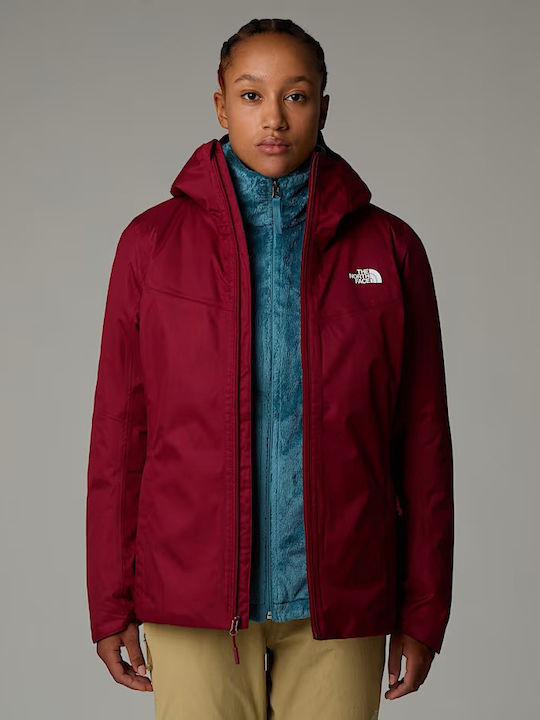 Quest Insulated Women's Hiking Short Sports Jacket for Winter with Hood Beetroot