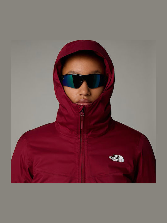 Quest Insulated Women's Hiking Short Sports Jacket for Winter with Hood Beetroot