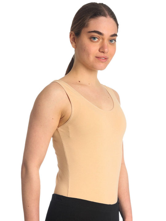 Spaghetti Strap Bodysuit Beige