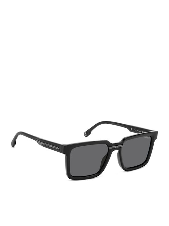 Carrera Men's Sunglasses with Black Horn-Rimmed Frame and Grey Polarized Lenses 02/S 807/M9