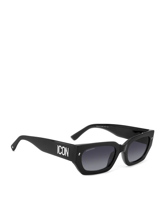 Dsquared2 Icon Γυναικεία Γυαλιά Ηλίου με Μαύρο Κοκκάλινο Σκελετό και Μαύρο Ντεγκραντέ Φακό ICON 0017 807