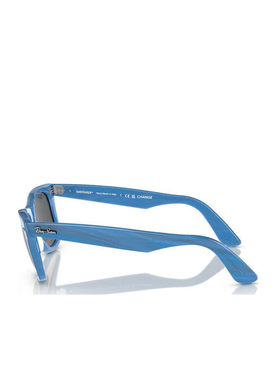 Ray Ban Wayfarer Унисекс Слънчеви Очила с Син Пластмасов Рамка и Сиви Стъкла RB2140 1409B1