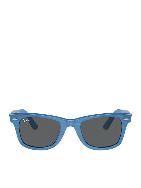 Ray Ban Wayfarer Унисекс Слънчеви Очила с Син Пластмасов Рамка и Сиви Стъкла RB2140 1409B1