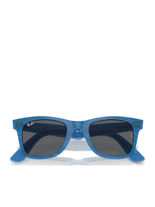 Ray Ban Wayfarer Унисекс Слънчеви Очила с Син Пластмасов Рамка и Сиви Стъкла RB2140 1409B1