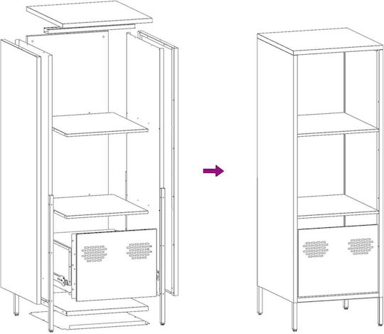 Metal Office Cabinet Anthracite 35x39x103.5cm