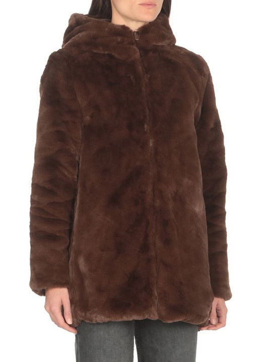 Save The Duck Women's Short Fur Coffee