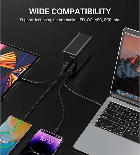 Choetech B635BK Power Bank 27000mAh 22.5W cu 2 Porturi USB-A și 2 Porturi USB-C Negru