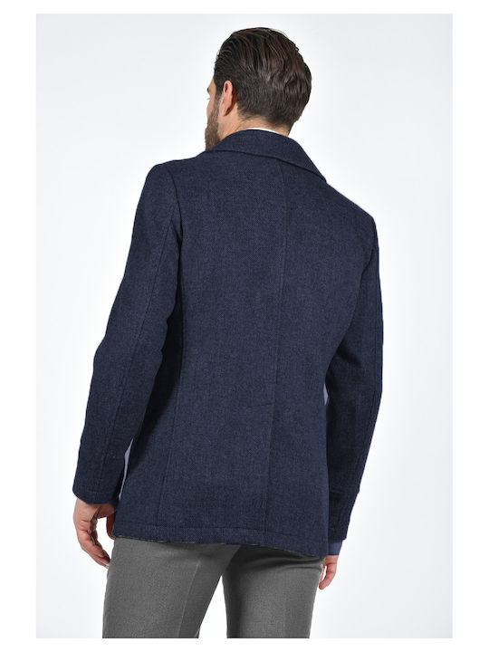 Martin & Co Men's Half Coat Μπλε-navy