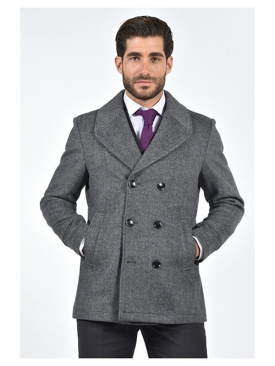 Martin & Co Men's Half Coat Γκρι-ανθρακί