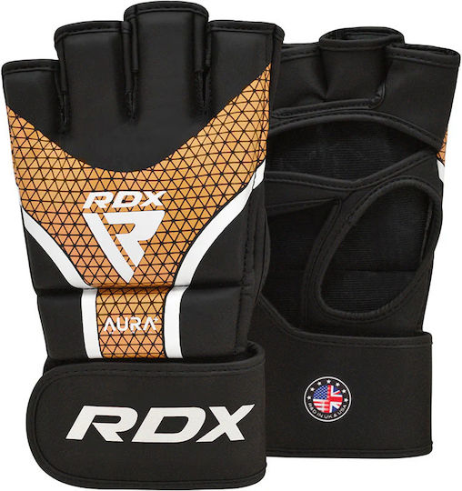RDX Grappling Leather MMA Gloves Black